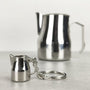 Coffee key ring in the shape of a milk frother