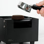 Knock box for knocking out your portafilter with sound-absorbing bar